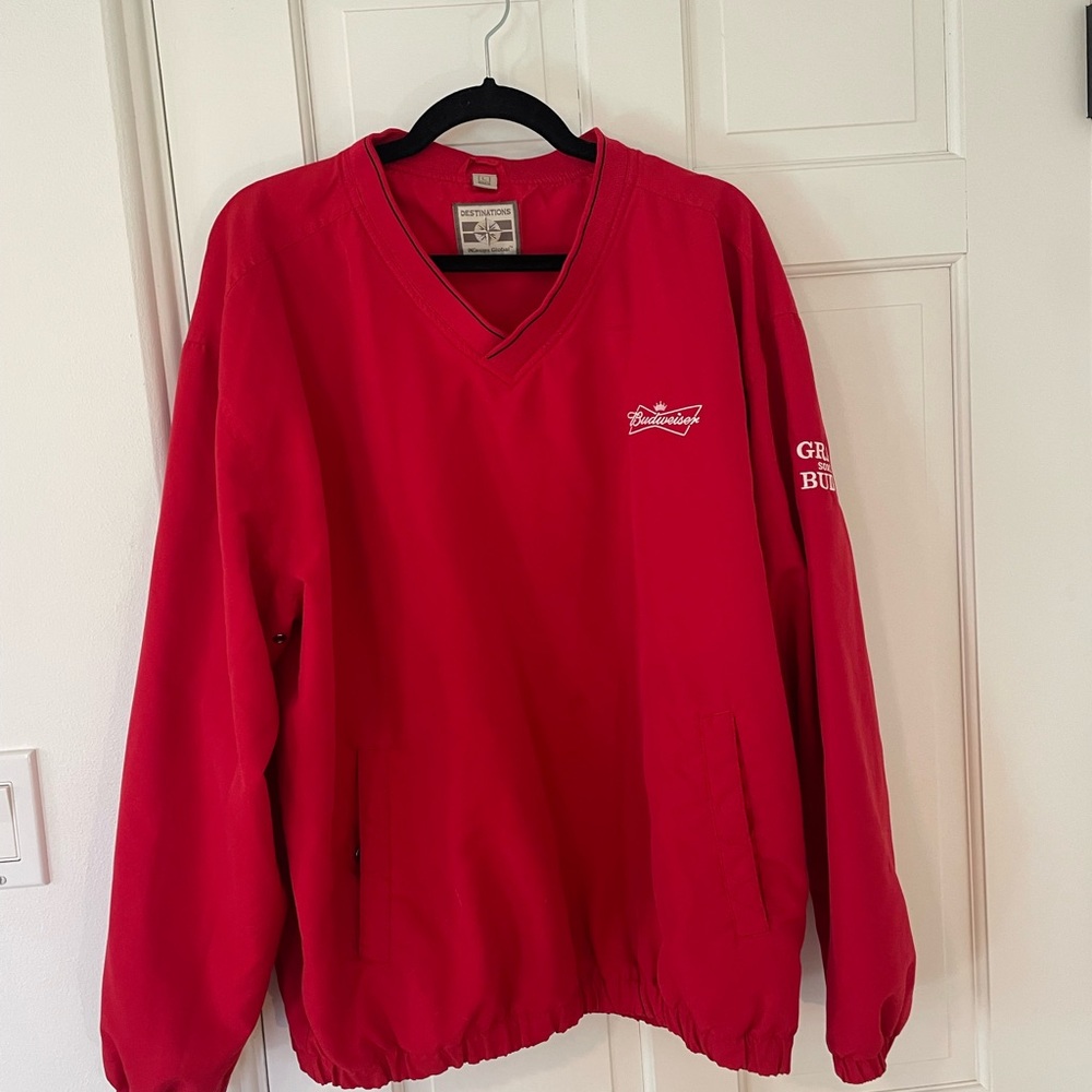 VINTAGE Budweiser Red WINDBREAKER
